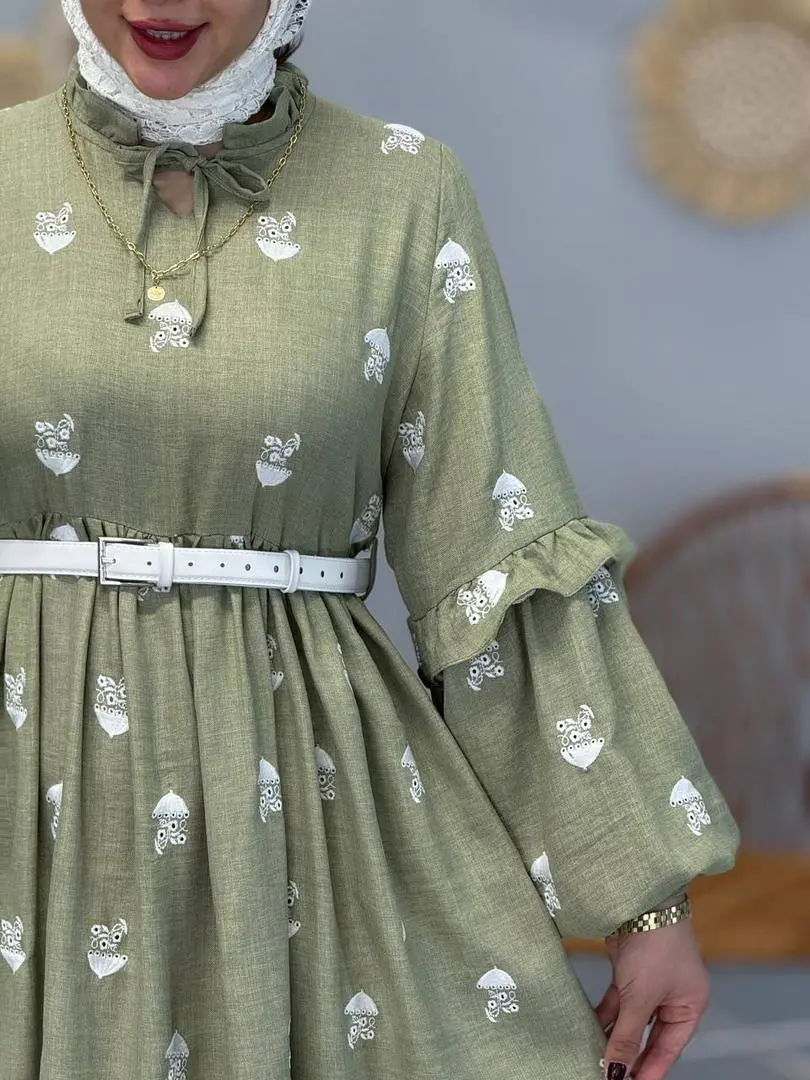 3471- پیراهن گلدوزی روژین